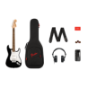Paquete de guitarra Eléctrica Squier Stratocaster, Mustang Micro, funda, HD9