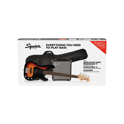 Paquete Bajo Eléctrico Squier Affinity Series Precision Bass PJ Pack, 3-Color Sunburst, Funda, Rumble 15