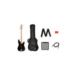 Paquete Bajo Eléctrico Squier Affinity Series Precision Bass PJ Pack, Maple Fingerboard, Black, Funda, Rumble 15