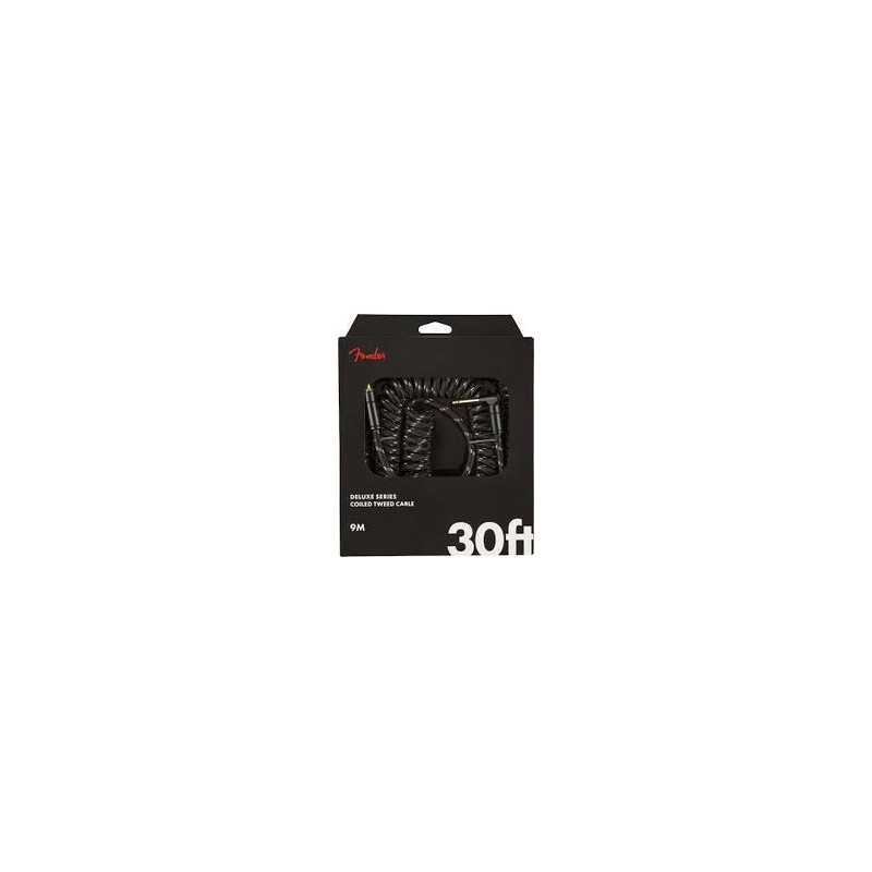 Cable Fender Deluxe Coil , 30', Black Tweed (9m)