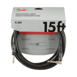 Cable Fender Professional Series Instrument Cables, Straight/Angle, 4.5m, Black