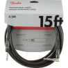 Cable Fender Professional Series Instrument Cables, Straight/Angle, 4.5m, Black