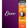 Cuerdas Elixir Bronce 80/20 Nanoweb 10-47 (Para Guitarra de 12 cuerdas)