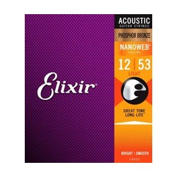 Cuerdas Elixir Phosphor Bronze Nanoweb 12-53