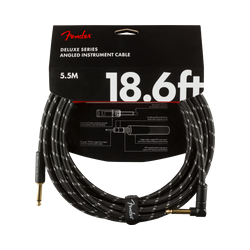 Deluxe Series Instrument Cable, Straight/Angle, 18.6', Black Tweed