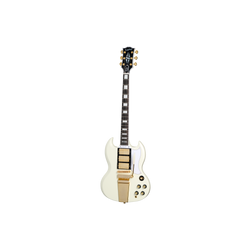 Guitarra Eléctrica Epiphone Les Paul SG Custom con Maestro Vibrola, Classic White, Inspired by Gibson Custom