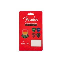 Posavasos Fender Pick Shape Logo Coasters, 4-Pack, Multi-Color