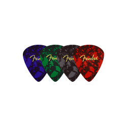 Posavasos Fender Pick Shape Logo Coasters, 4-Pack, Multi-Color