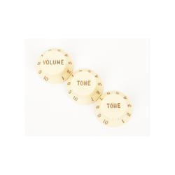 Stratocaster® Knobs, Aged White (Volume, Tone, Tone) (3)