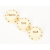 Stratocaster® Knobs, Aged White (Volume, Tone, Tone) (3)