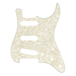 Pickguard, Stratocaster S/S/S, 11-Hole Mount, Aged White Pearl, 4-Ply
