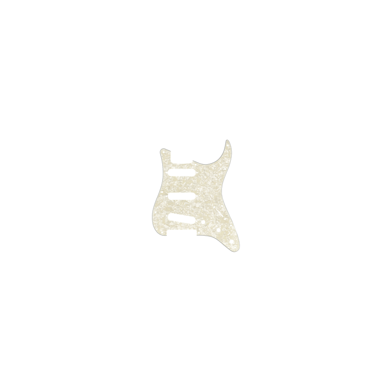 Pickguard, Stratocaster S/S/S, 11-Hole Mount, Aged White Pearl, 4-Ply