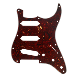Pickguard, Stratocaster S/S/S, 11-Hole Mount, Tortoise Shell, 4-Ply