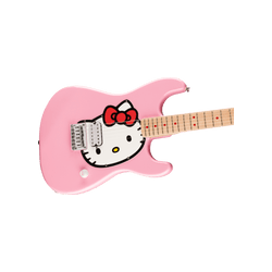 Guitarra Eléctrica Squier x Hello Kitty Pink Stratocaster, con funda