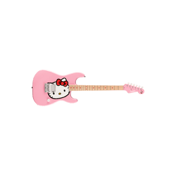 Guitarra Eléctrica Squier x Hello Kitty Pink Stratocaster, con funda